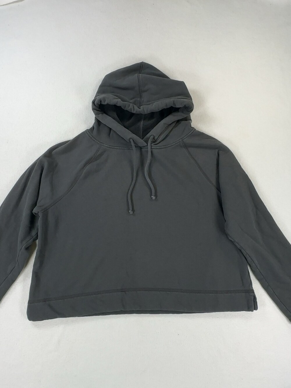 Eileen Fisher Cropped Pullover Hoodie Gray Women's Size Medium